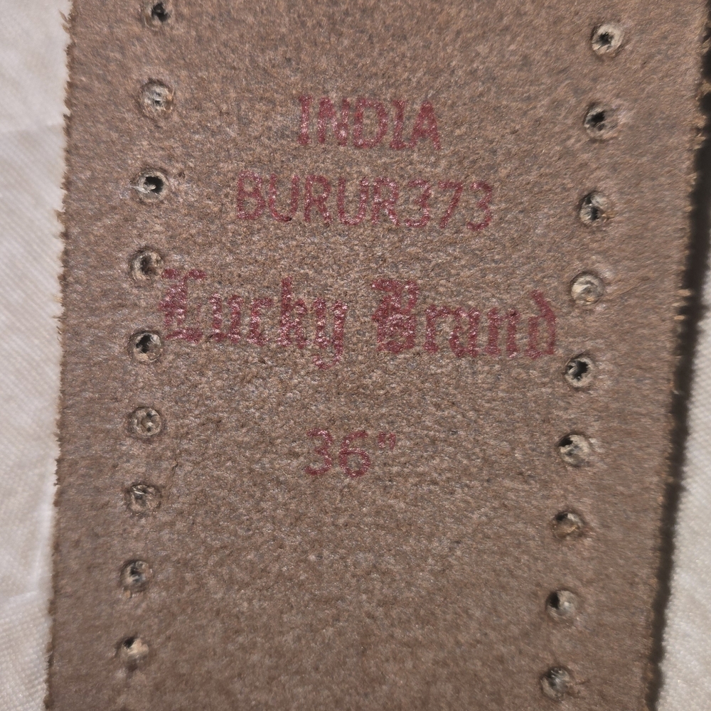 Vintage Lucky Brand Floral Embroidered Belt with Gold Buckle - Picture 2 of 6